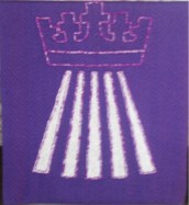 Das Antependium in Violett am Altar Version 2